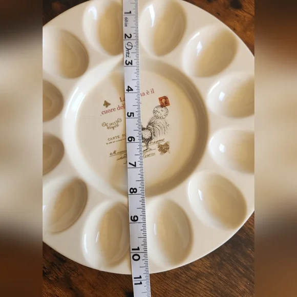 Vtg Maison Du Provence Rooster Ceramic Egg Serving Tray - Picture 7 of 10